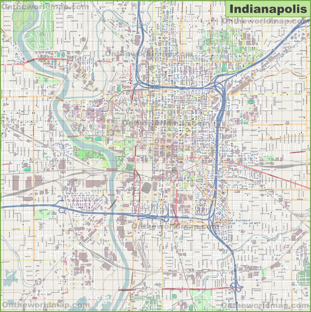 Large Detailed Map Of Indianapolis Printable Map Of Indianapolis