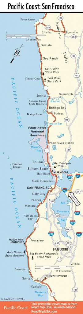 Map Of California Coastline Beaches Klipy Map Of California Coast