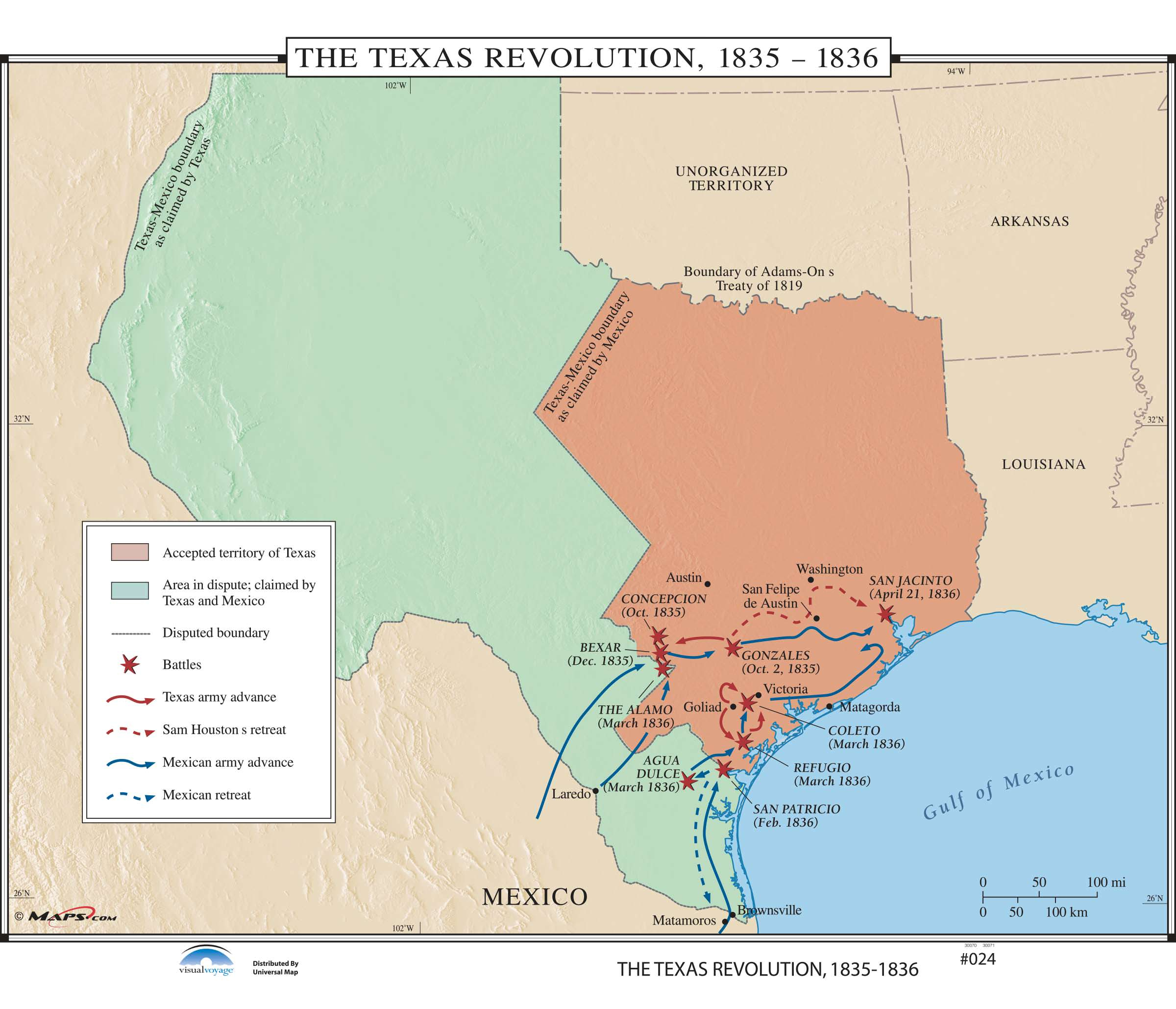 024 The Texas Revolution, 1835-1836 – Kappa Map Group - Texas Map 1836