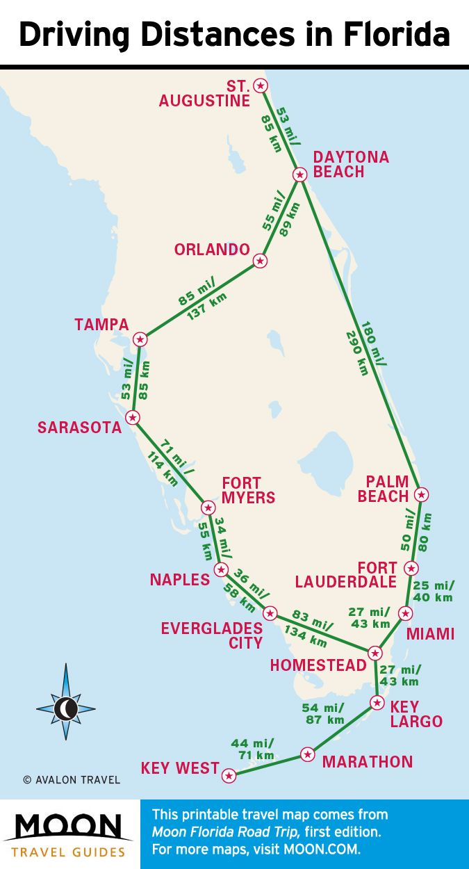 1-Week Florida Road Trip: Miami, The Atlantic Coast, &amp;amp; Orlando - Navarre Beach Florida Map