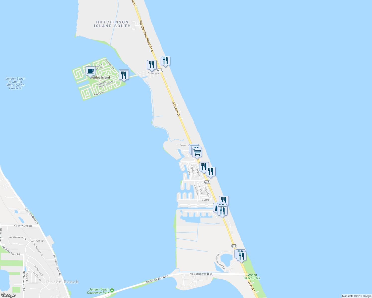 124 North Las Olas Drive, Jensen Beach Fl - Walk Score - Hutchinson Island Florida Map