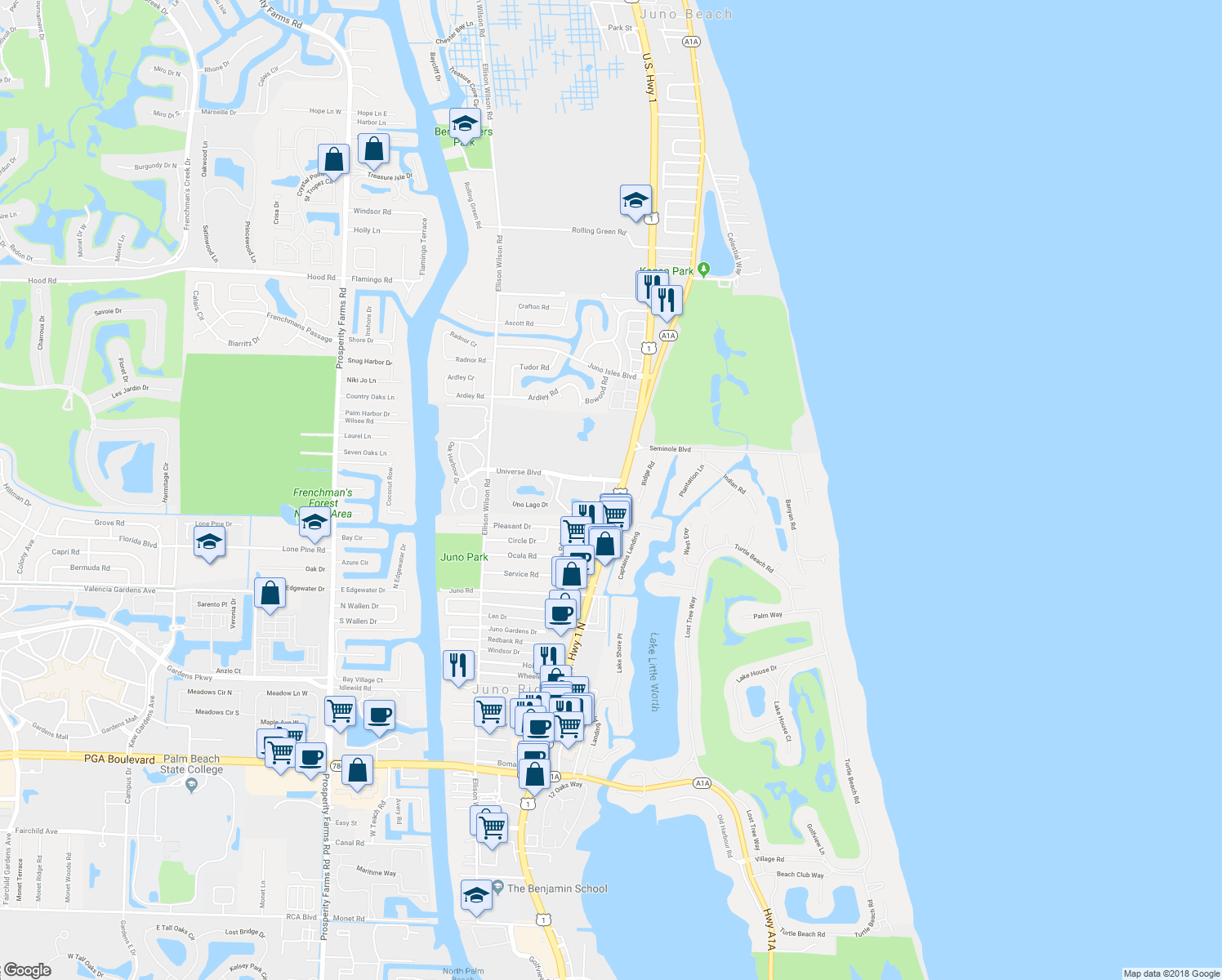 12575 Route 1, Juno Beach Fl - Walk Score - Juno Beach Florida Map