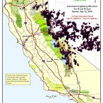 1,610 Lightning Strikes Hit California On Sunday, Mostly Along The   Map Eastern Sierras California