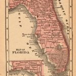 1888 Antique Florida State Map Vintage Map Of Florida Gallery Wall   Antique Florida Map