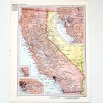 1960 California Map / Vintage Map Wall Art / Office Decor   California Map Wall Art