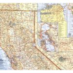 1966 Northern California Map Print Wall Artnational Geographic   Northern California Wall Map