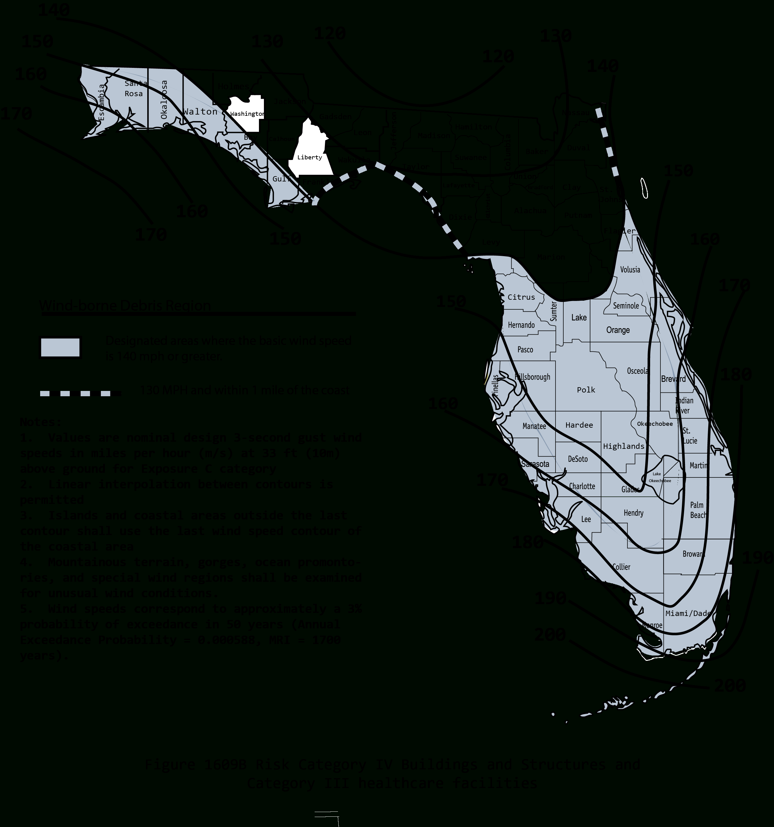 2010 Wind Maps - Florida Wind Speed Map