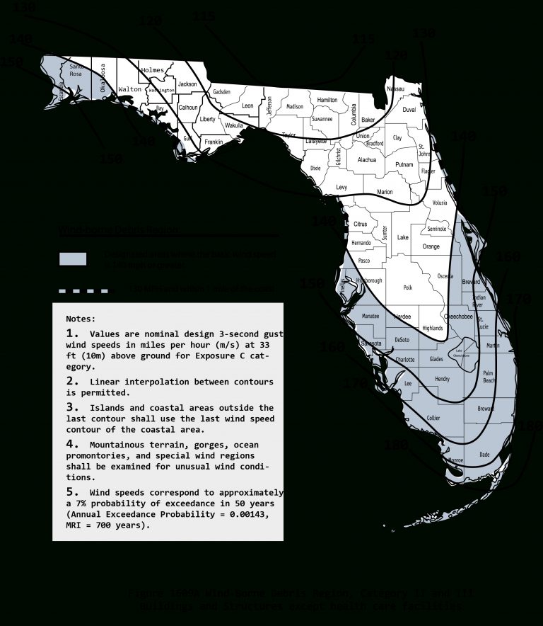 2010 Wind Maps Florida Wind Zone Map 2017 Printable Maps