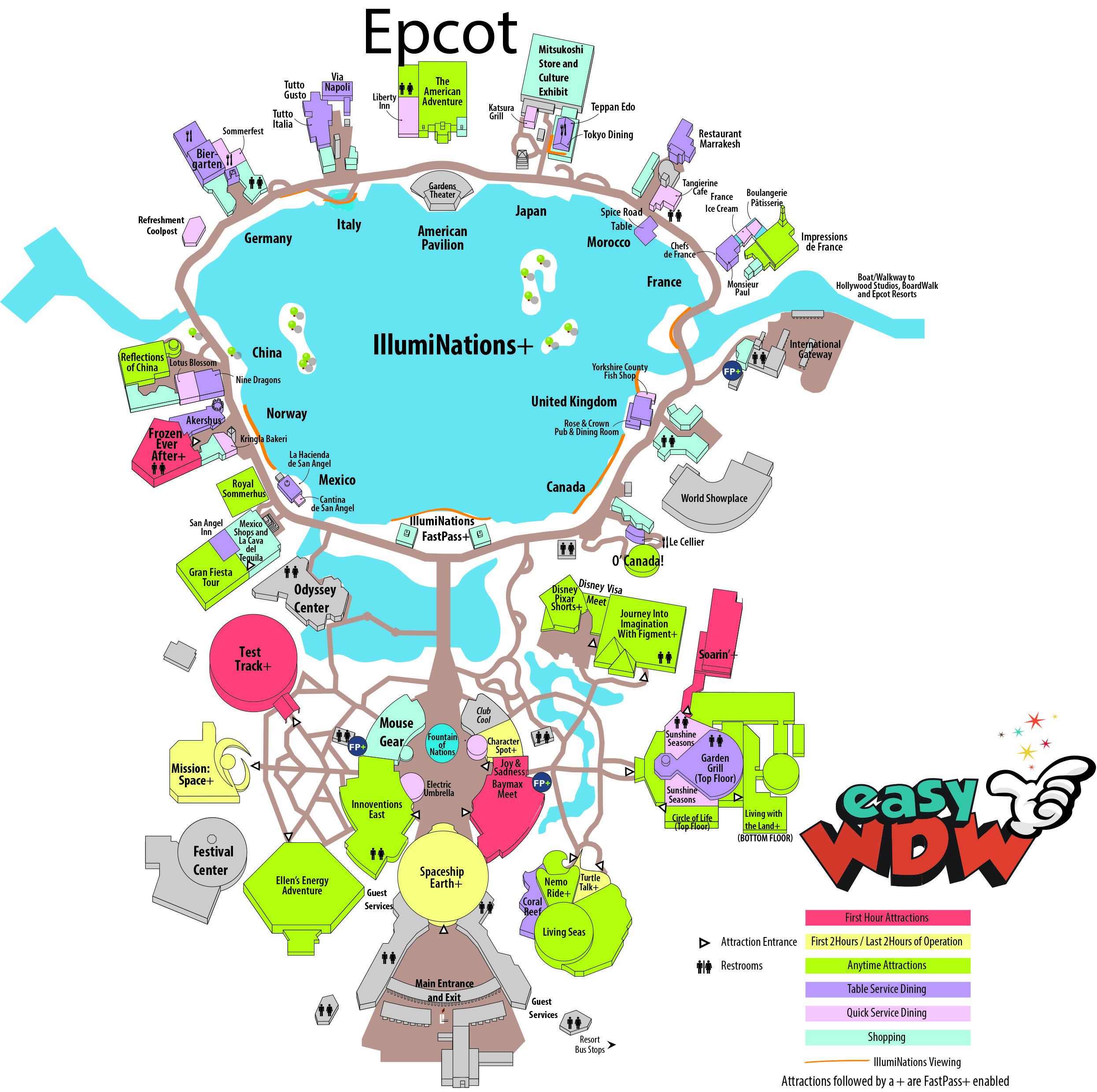 2017 Epcot Maps Printable | Easy Guide – Easywdw | I Wanna Go! In - Wdw Maps Printable