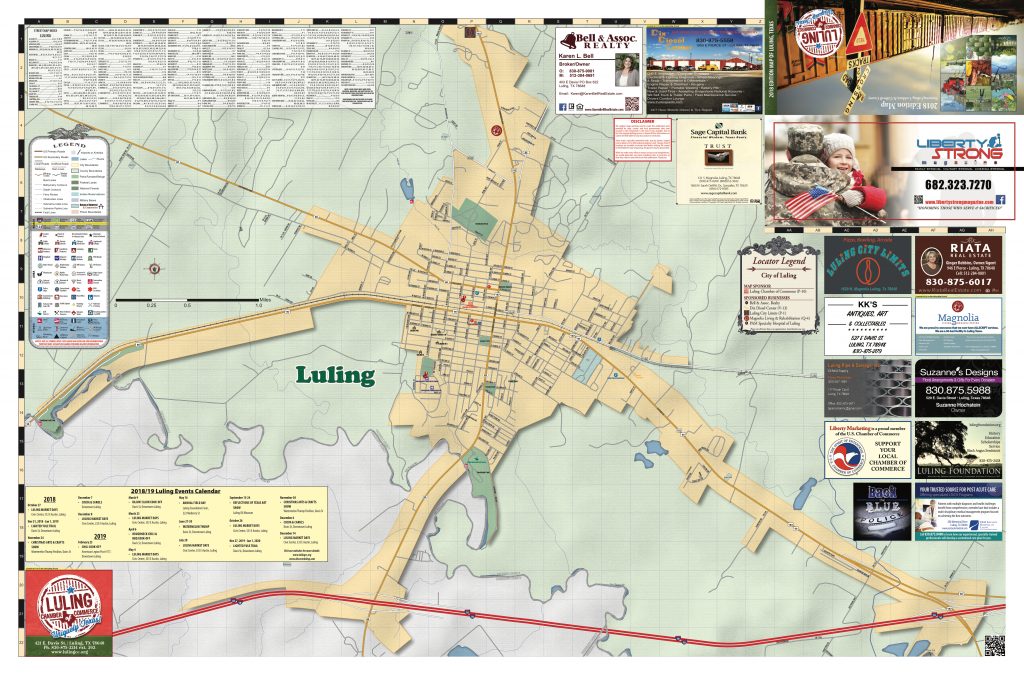 2018 Edition Map Of Luling, Tx Luling Texas Map Printable Maps
