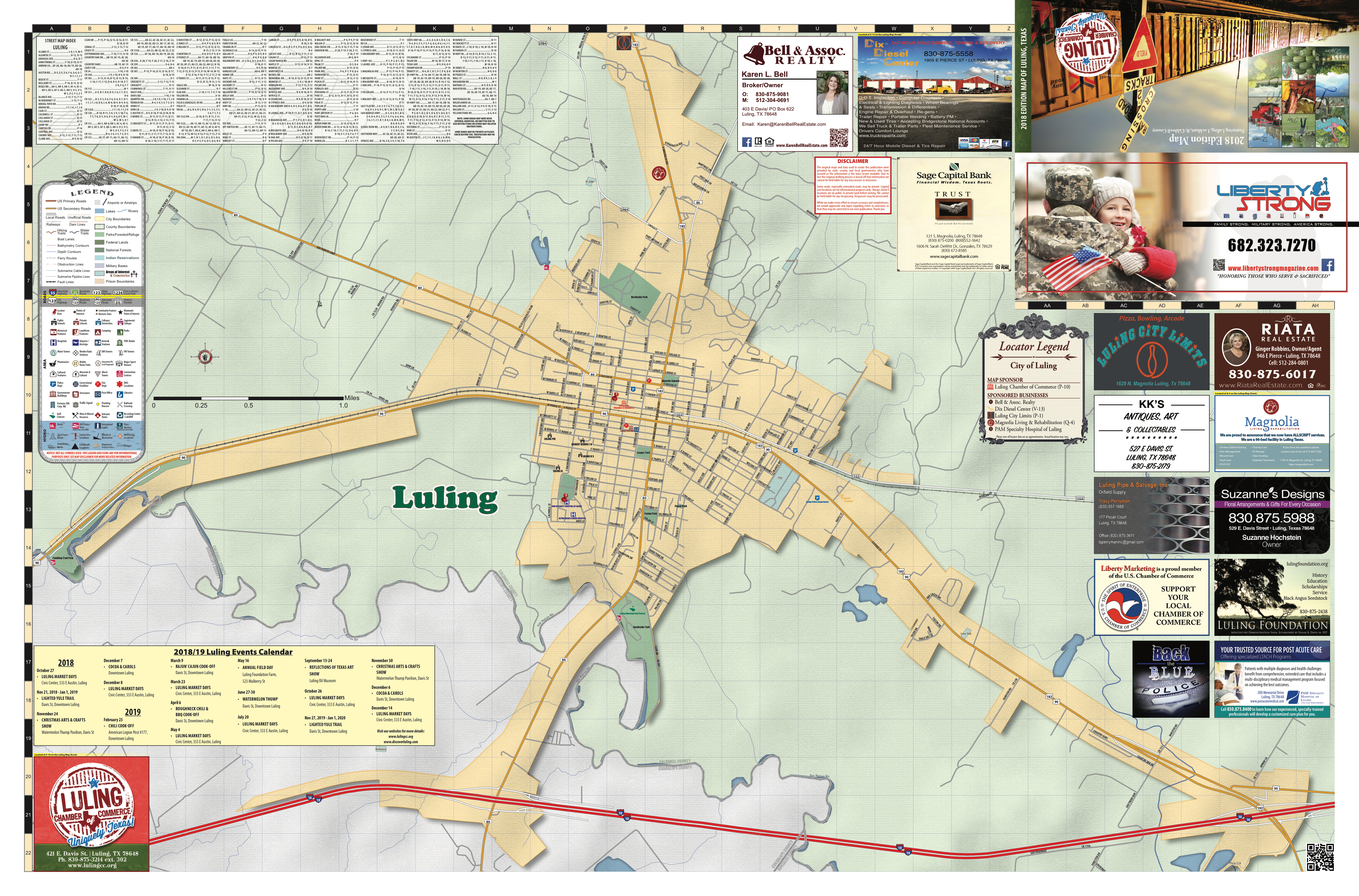 2018 Edition Map Of Luling, Tx - Luling Texas Map