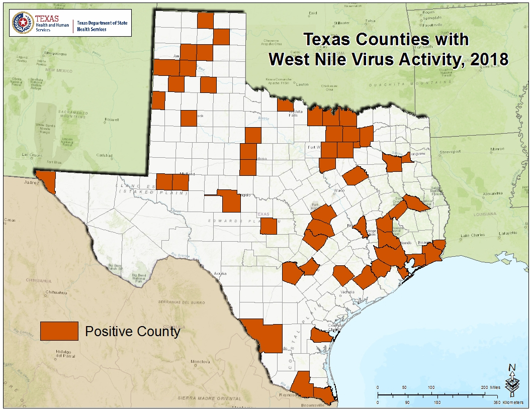 2018 Texas West Nile Virus Maps - West Nile Virus Texas Zip Code Map