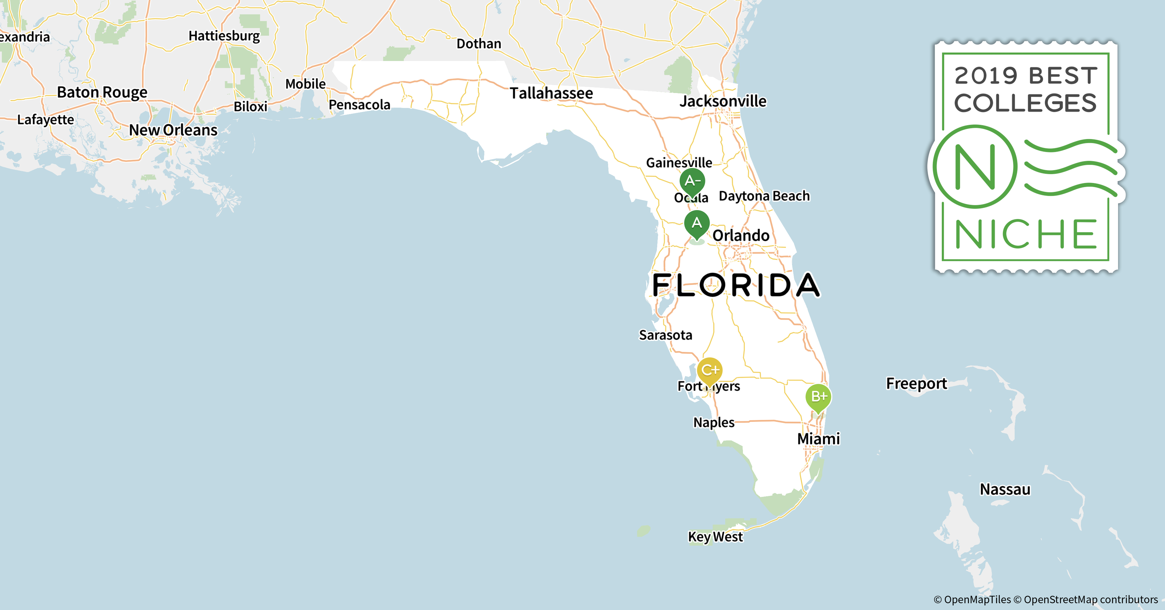 2019 Best Colleges In Florida - Niche - Map From Michigan To Florida