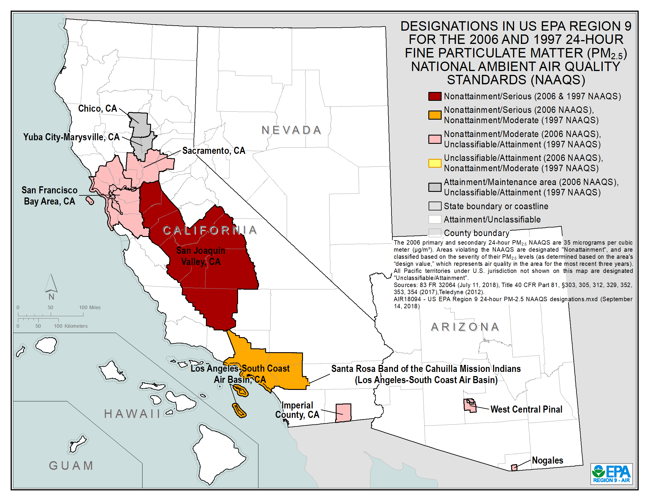24-Hour Pm-2.5, Maps, Air Quality Analysis | Pacific Southwest | Us Epa - California Air Quality Index Map