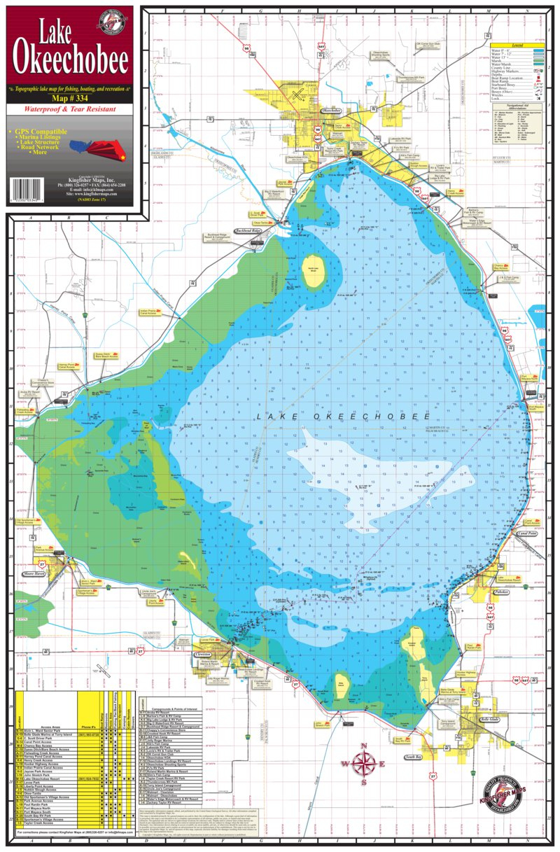 334 Lake Okeechobee - Kingfisher Maps, Inc. - Avenza Maps - Fishing Map Of Lake Okeechobee Florida
