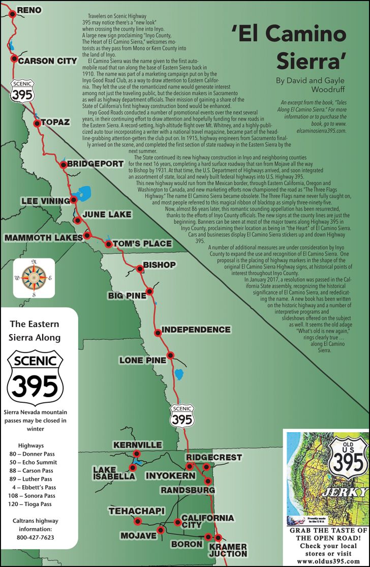 Route 395 California Map
