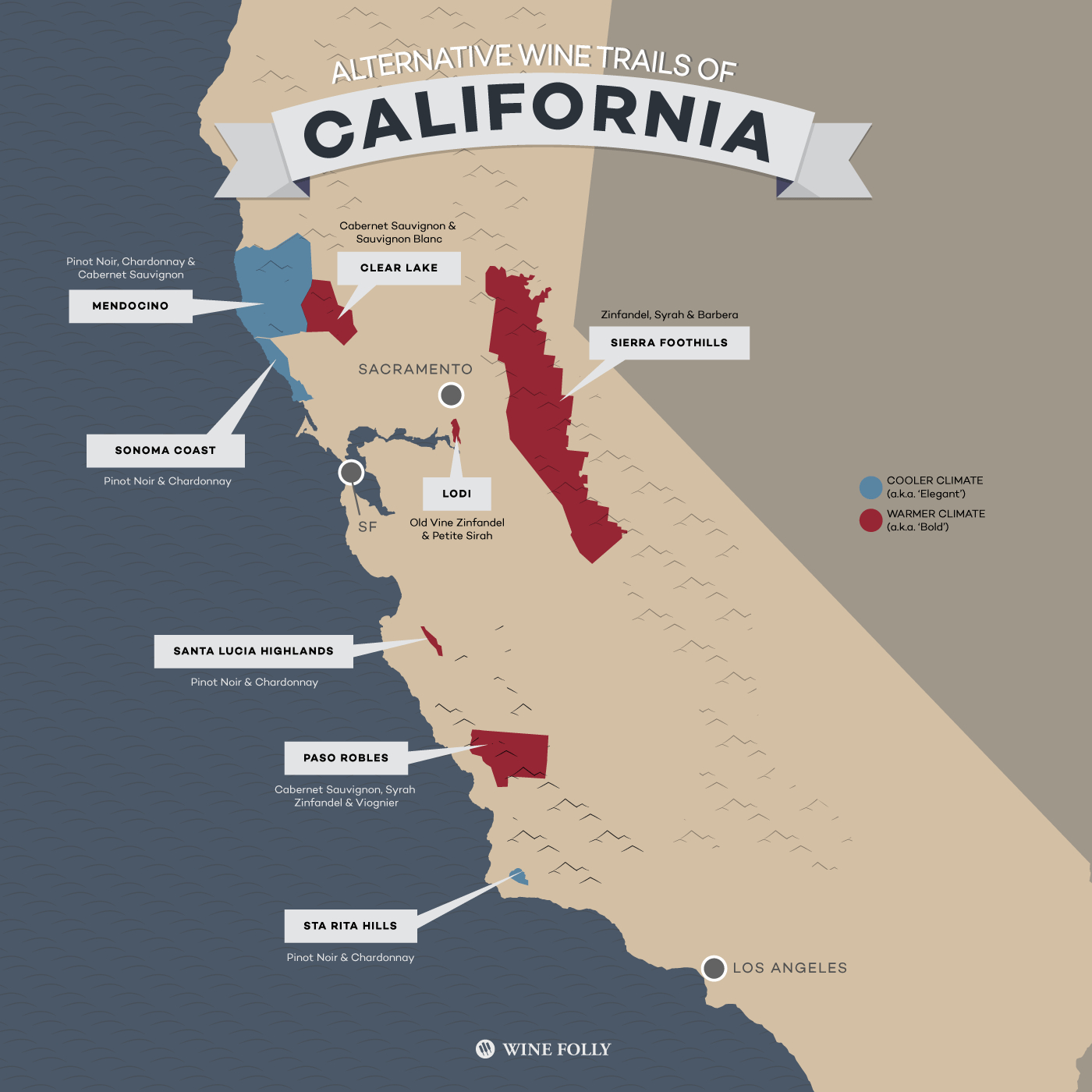 8 Alternative Wine Trails Of California | Wine Folly - California Wine Country Map