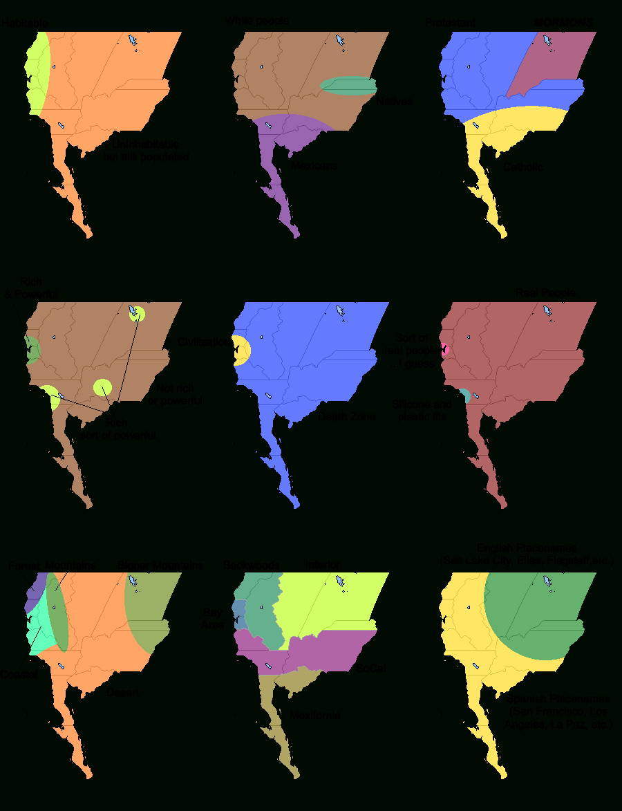 9 Ways To Divide The California Republic | Maps | Map Crafts, Map - Map Of The New California Republic