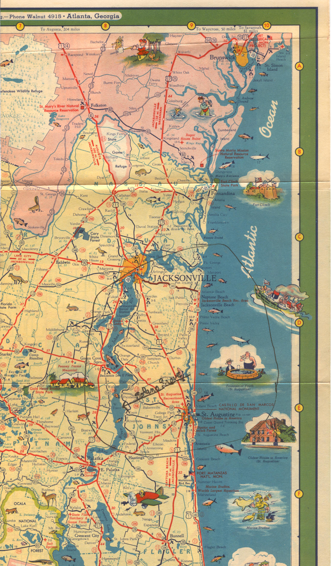 A Delius Picture Gallery - Old Florida Road Maps