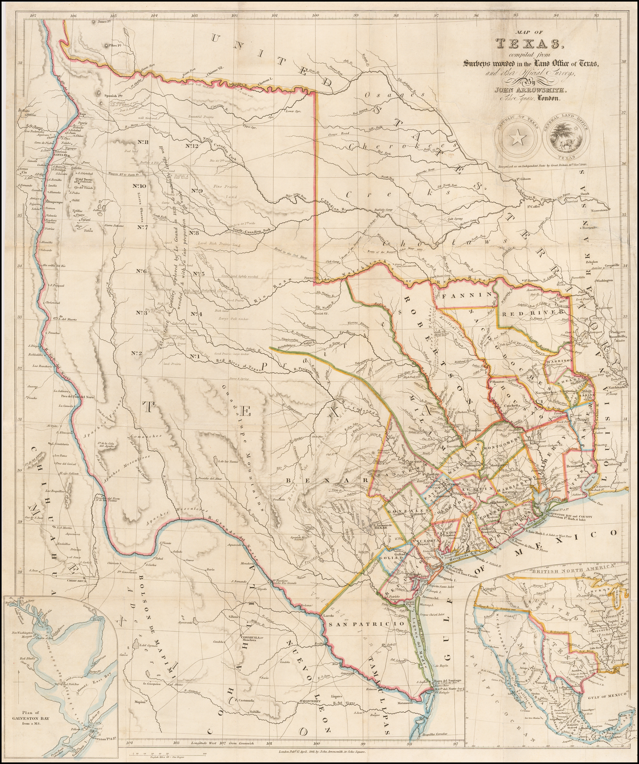 A Map Of Texas, Compiled From Surveys Recorded In The Land Office Of - Texas Land Office Maps
