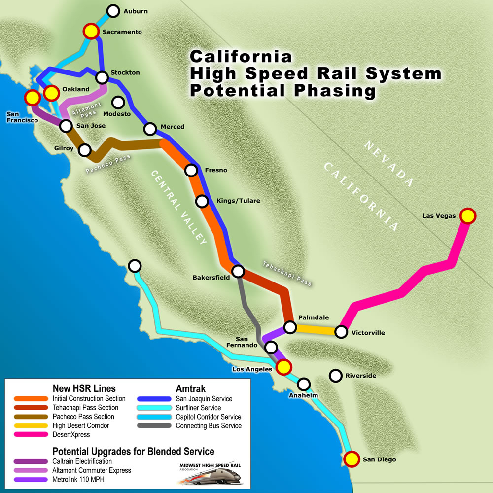 A Revised Business Plan For California High-Speed Rail - America 2050 - California High Speed Rail Progress Map