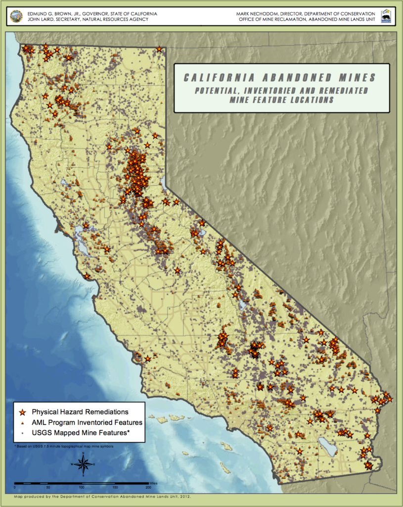 Abandoned California State Map Abandoned Mines California Map - Map Of Abandoned Mines In California