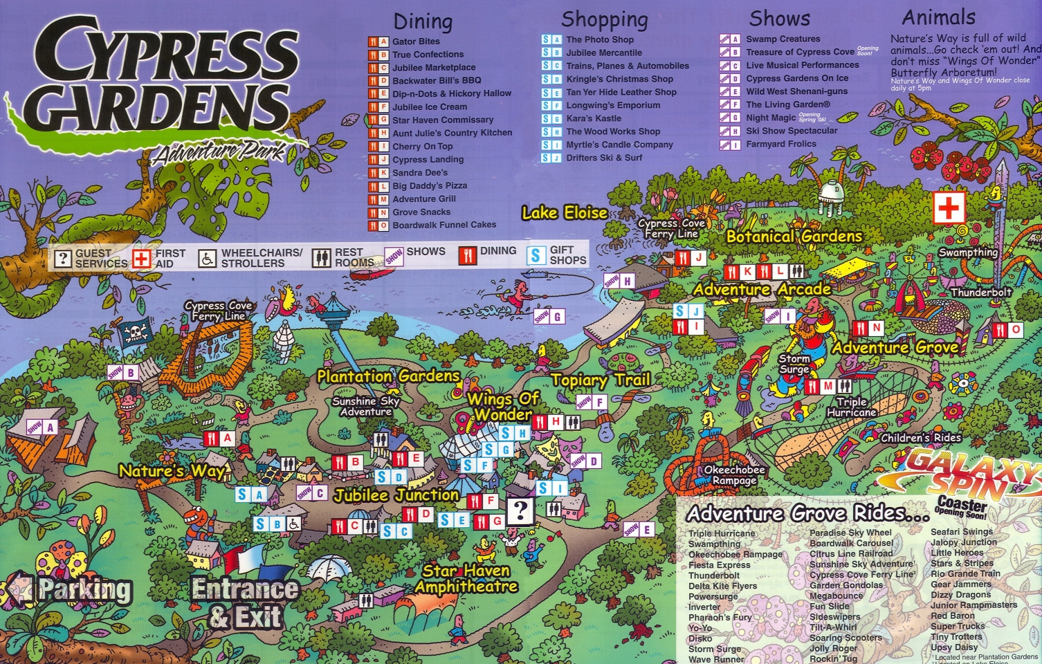 Actwon Cypress Gardens Adventure Park Map - Florida Botanical Gardens Map