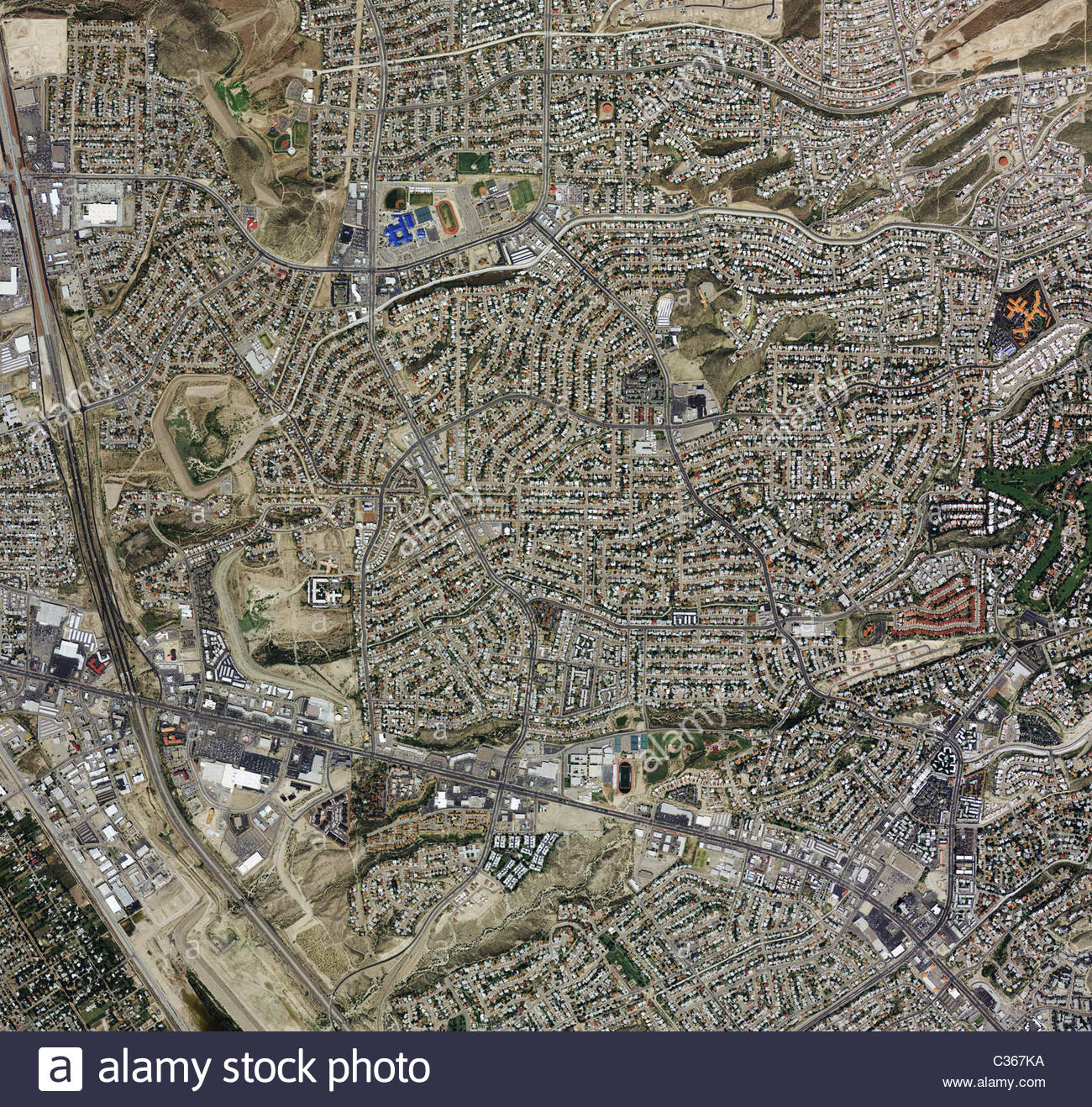 Aerial Map View Residential El Paso Texas Stock Photo: 36402446 - Alamy - Aerial Map Of Texas