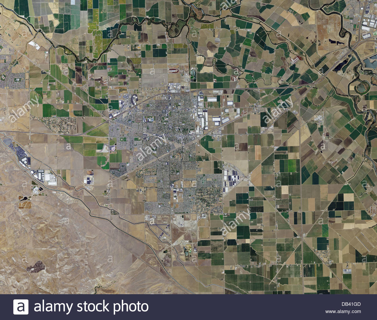 Aerial Photo Map Of Tracy, California Stock Photo: 58481373 - Alamy - Tracy California Map