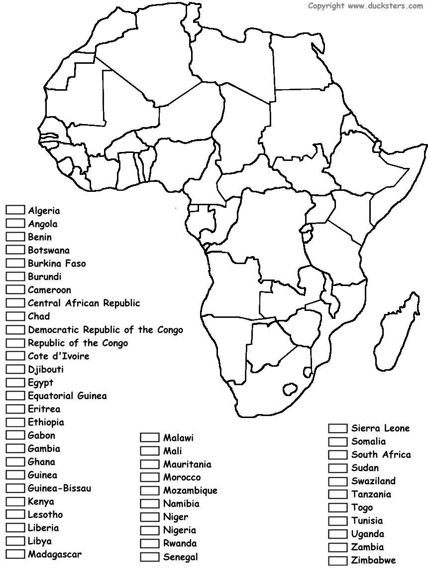 Africa Coloring Map Printable | Continent Box ~ Africa | Pinterest - Printable Map Of Africa With Countries Labeled