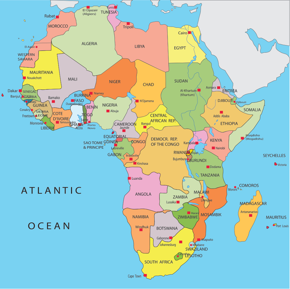 Printable Map Of Africa With Capitals Printable Maps