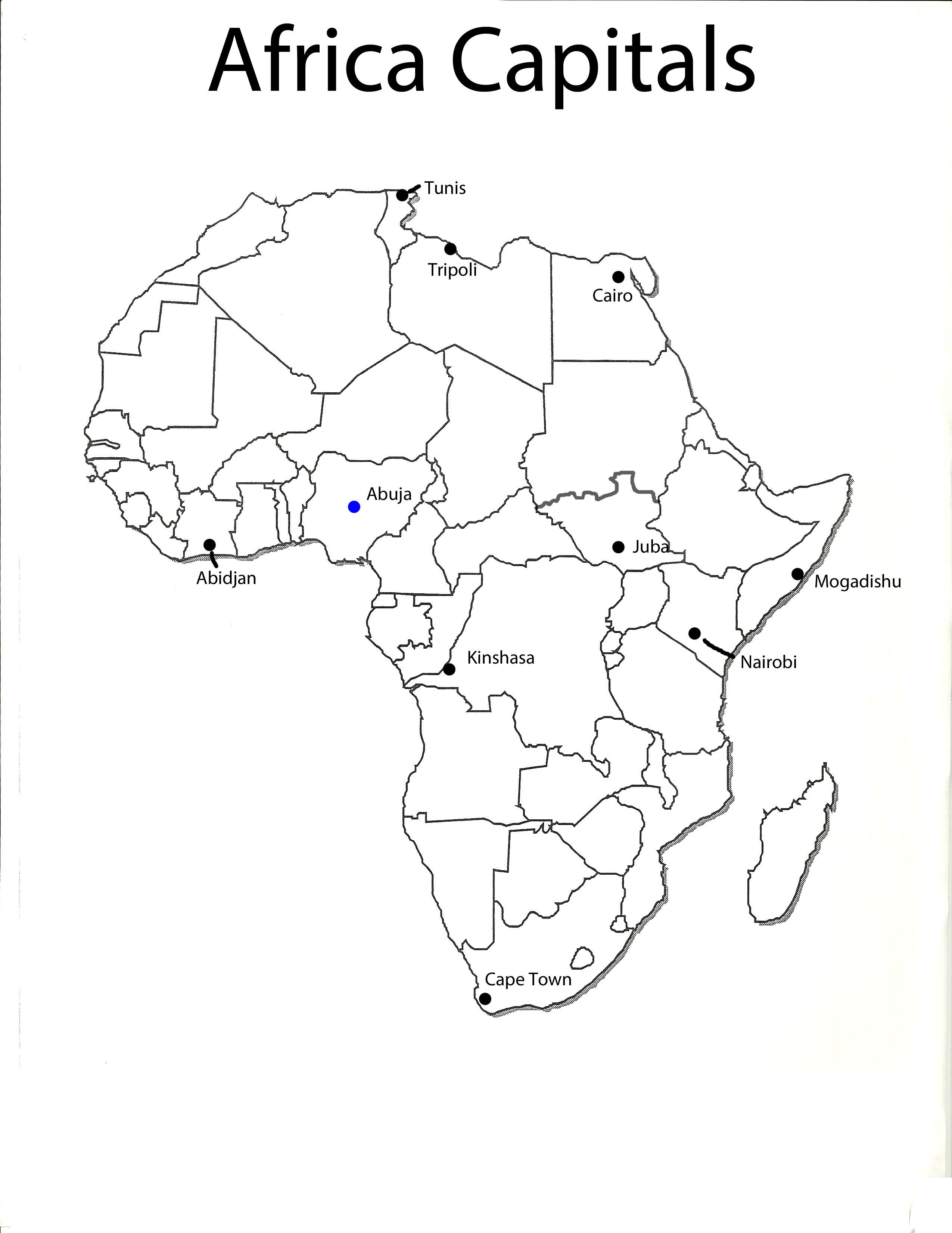 Printable Map Of Africa With Countries And Capitals Printable Maps Images 0581
