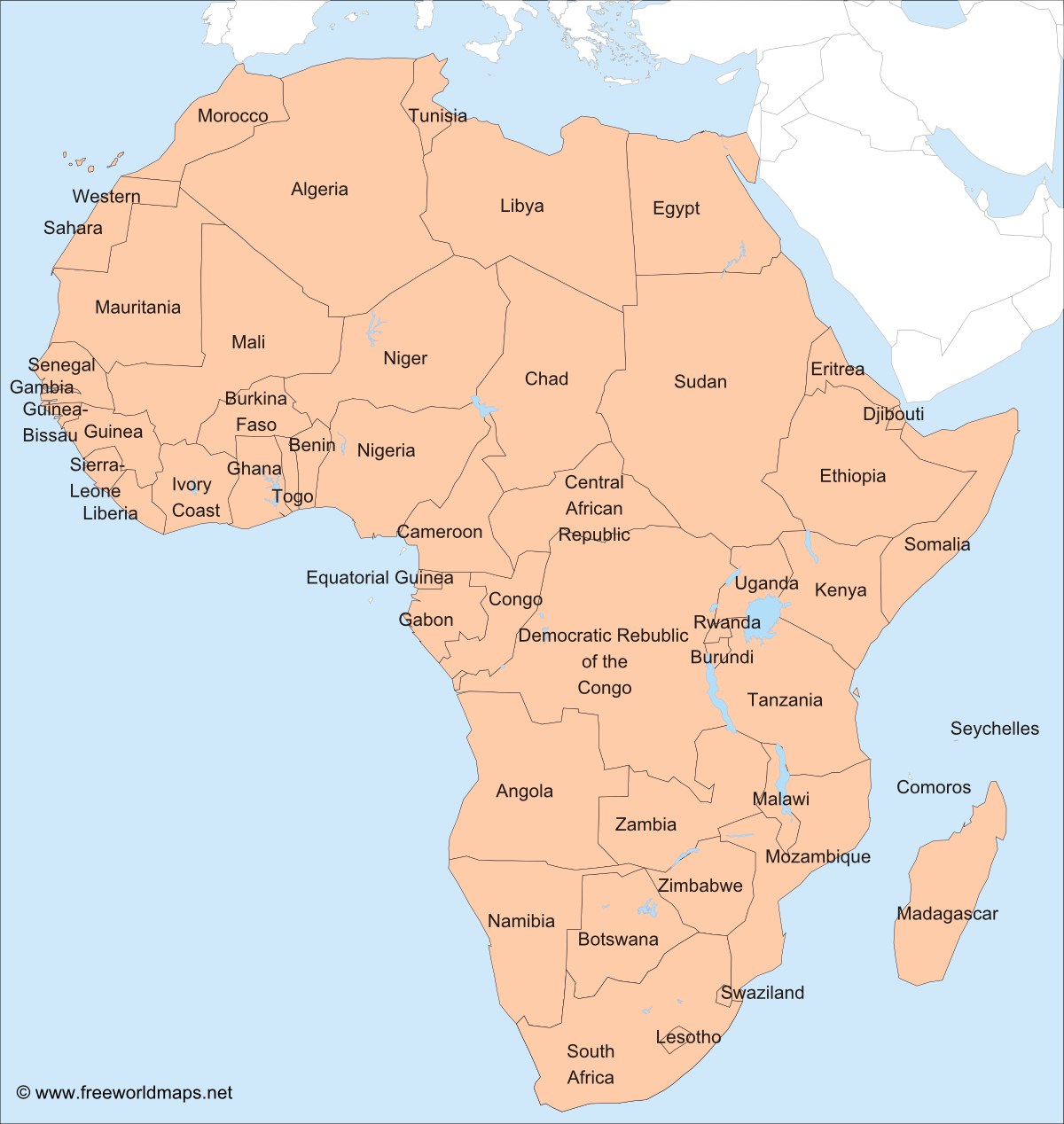 Africa – Printable Maps –Freeworldmaps - Printable Map Of Africa With Countries Labeled