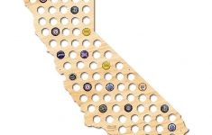 After 5 Workshop 29 In. X 24 In. Giant Xl California Beer Cap Map - California Beer Cap Map