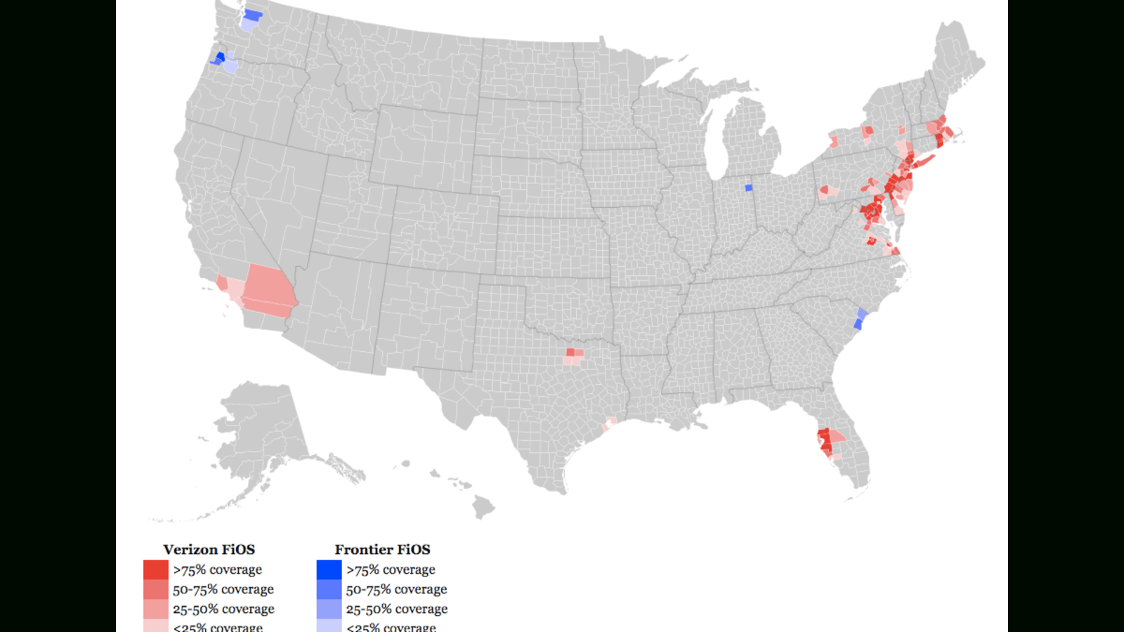 After Billions In Subsidies, The Final Verizon Fios Map Is Bleak As Hell - Fios Availability Map California