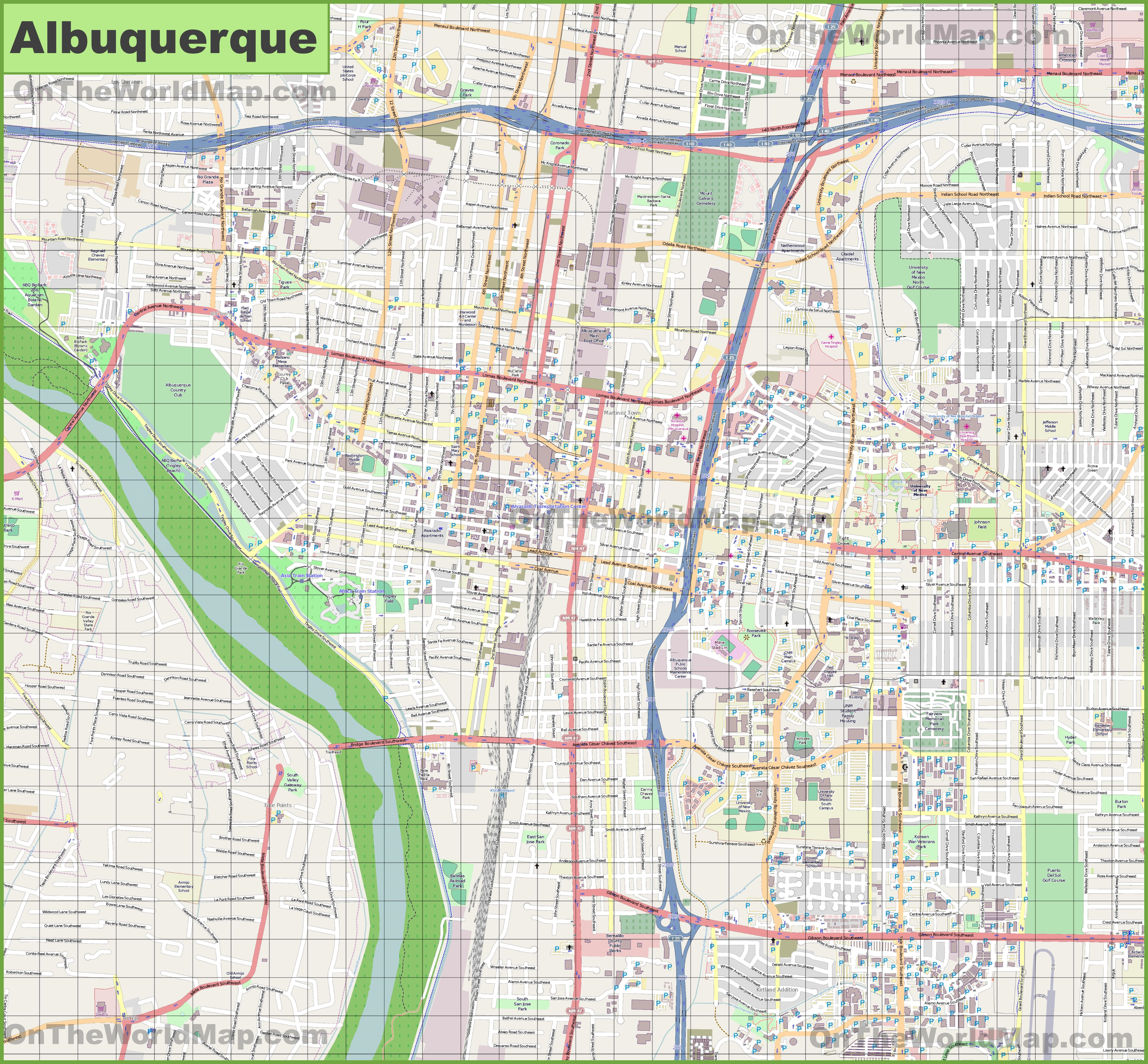Albuquerque Maps | New Mexico, U.s. | Maps Of Albuquerque - Printable Map Of Albuquerque