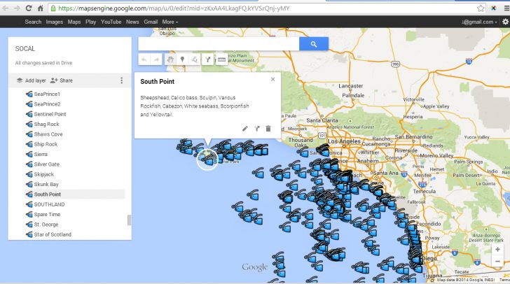 Southern California Fishing Spots Map