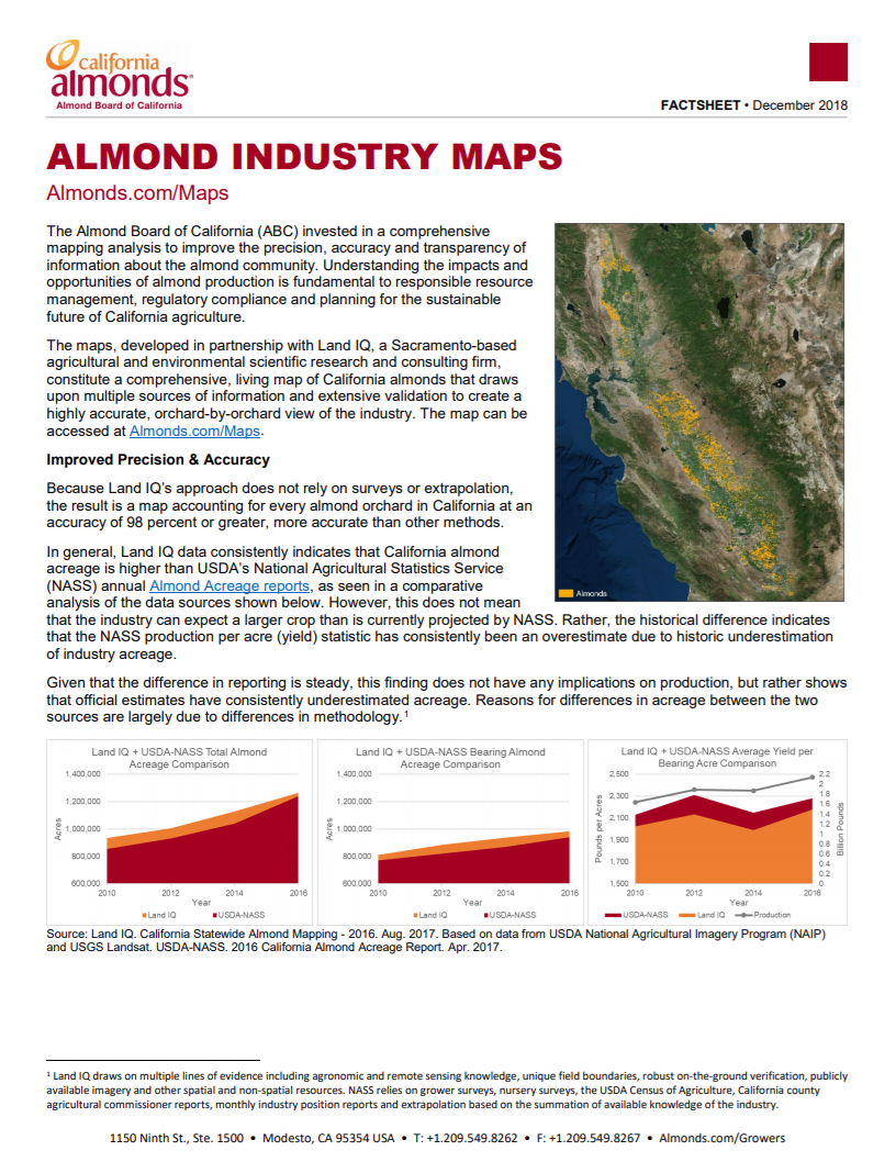 Almond Industry Maps | California Almonds - Your Favorite Easy Snack - California Almond Farms Map