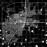 Amarillo, Texas, Downtown Map, Dark | Hebstreits Sketches   Printable Map Of Amarillo Tx