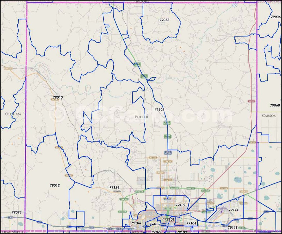 Amarillo, Texas Zip Codes - City Map Of Amarillo Texas