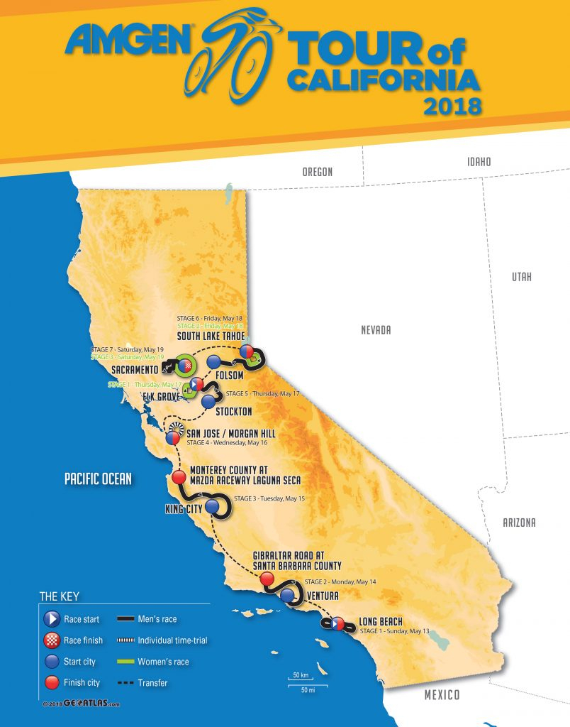 Amgen Tour Of California Route Map - Klipy - Tour Of California 2018 Map