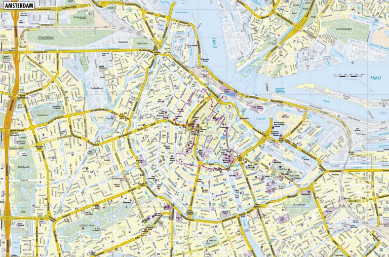 Amsterdam Tram Map For Free Download | Map Of Amsterdam Tramway Network ...