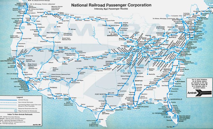 Amtrak System Map, 1981. — Amtrak: History Of America's Railroad ...