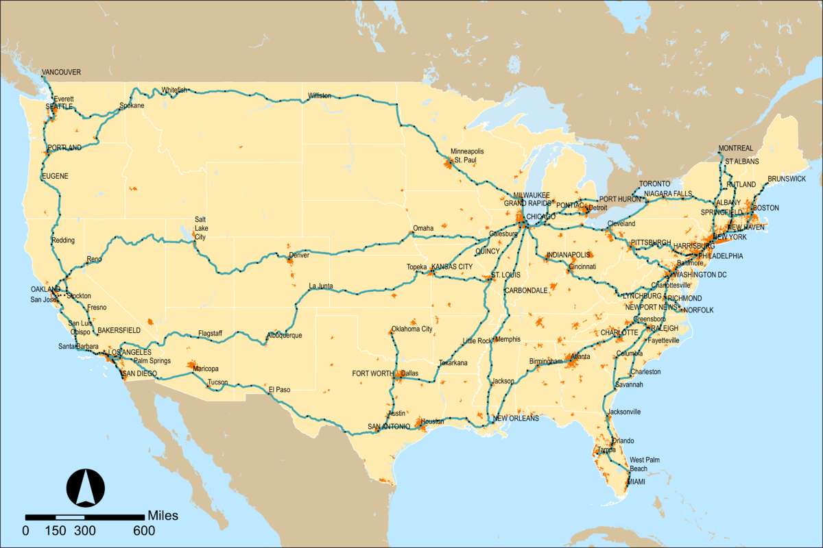 Amtrak - Wikipedia - Map Of Amtrak Stations In Texas