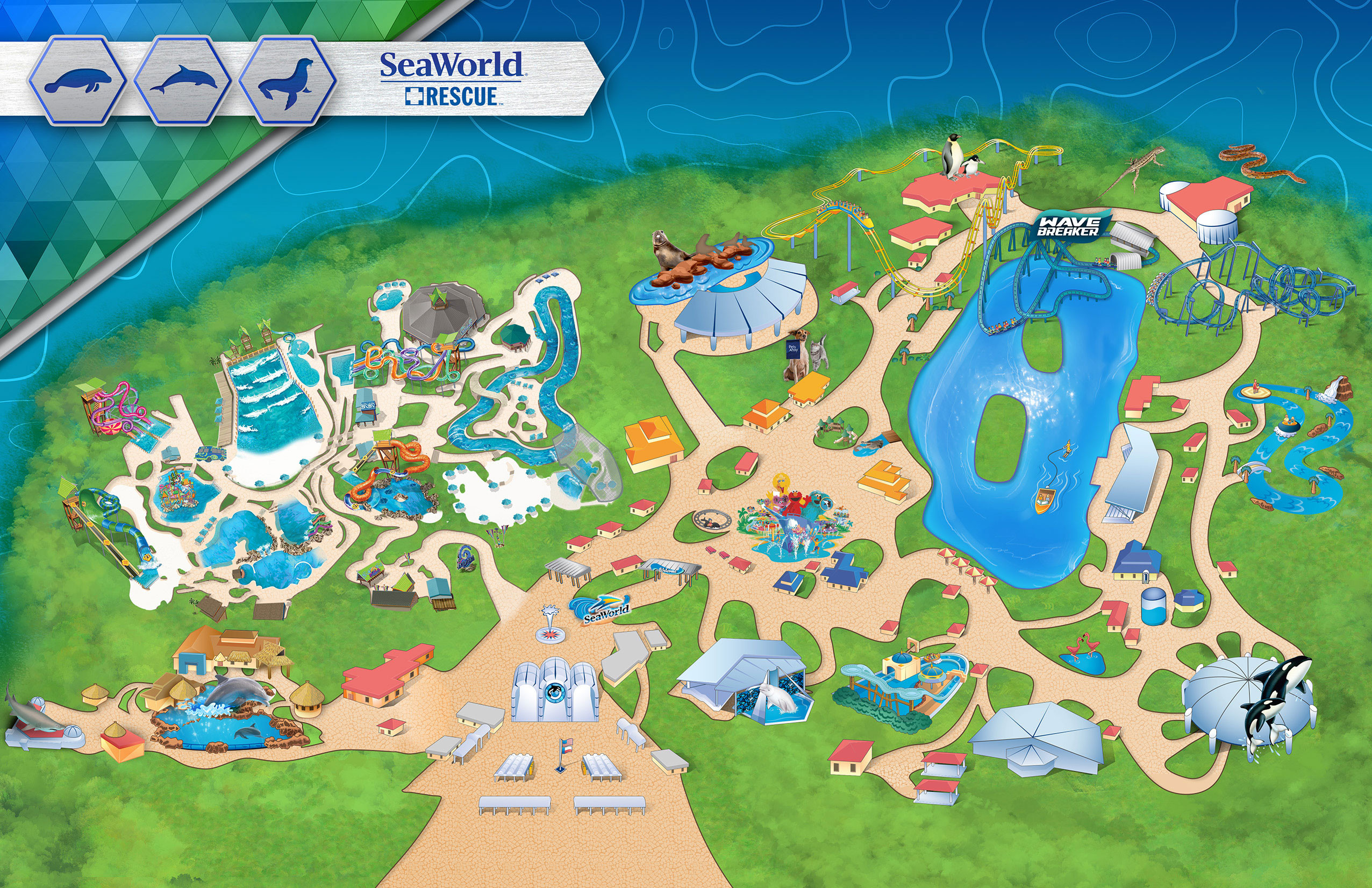 Amusement Parks In The Us Map Themeparkmap Best Of Seaworld San - Seaworld San Antonio Printable Map