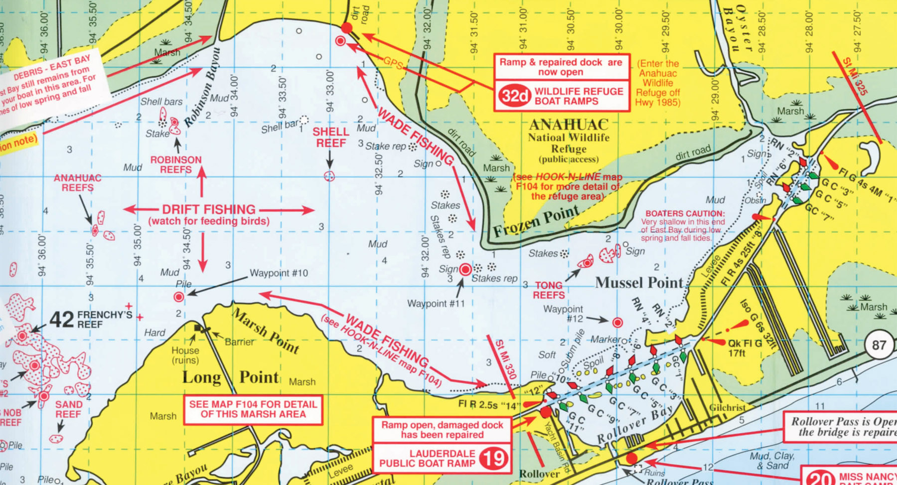 Anahuac National Wildlife Refuge - Texas Saltwater Fishing Maps