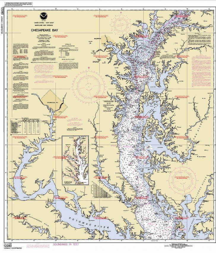 Anchorages Along The Chesapeake Bay - Printable Map Of Chesapeake Bay ...