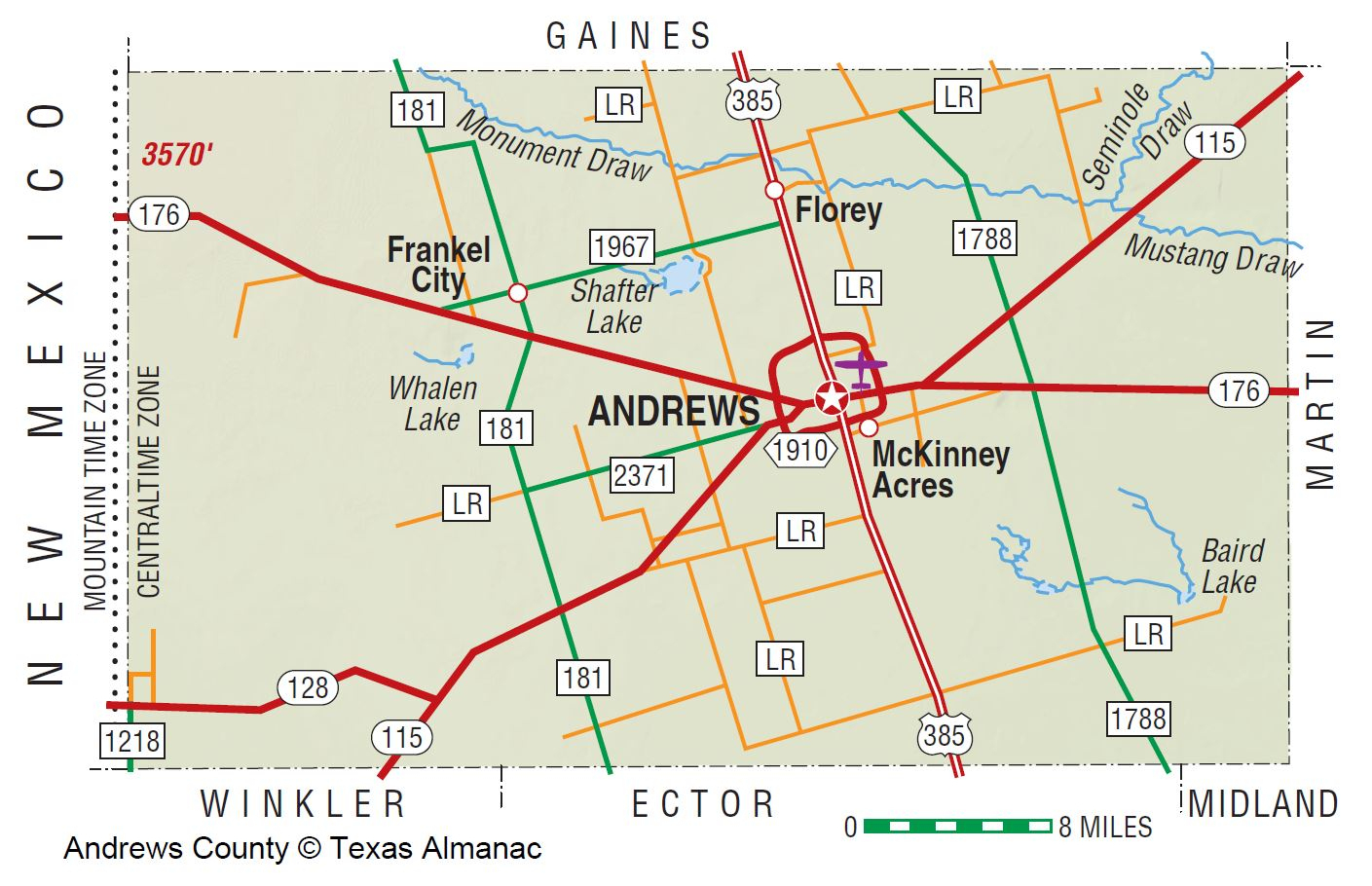 Andrews County | The Handbook Of Texas Online| Texas State - Martin County Texas Section Map