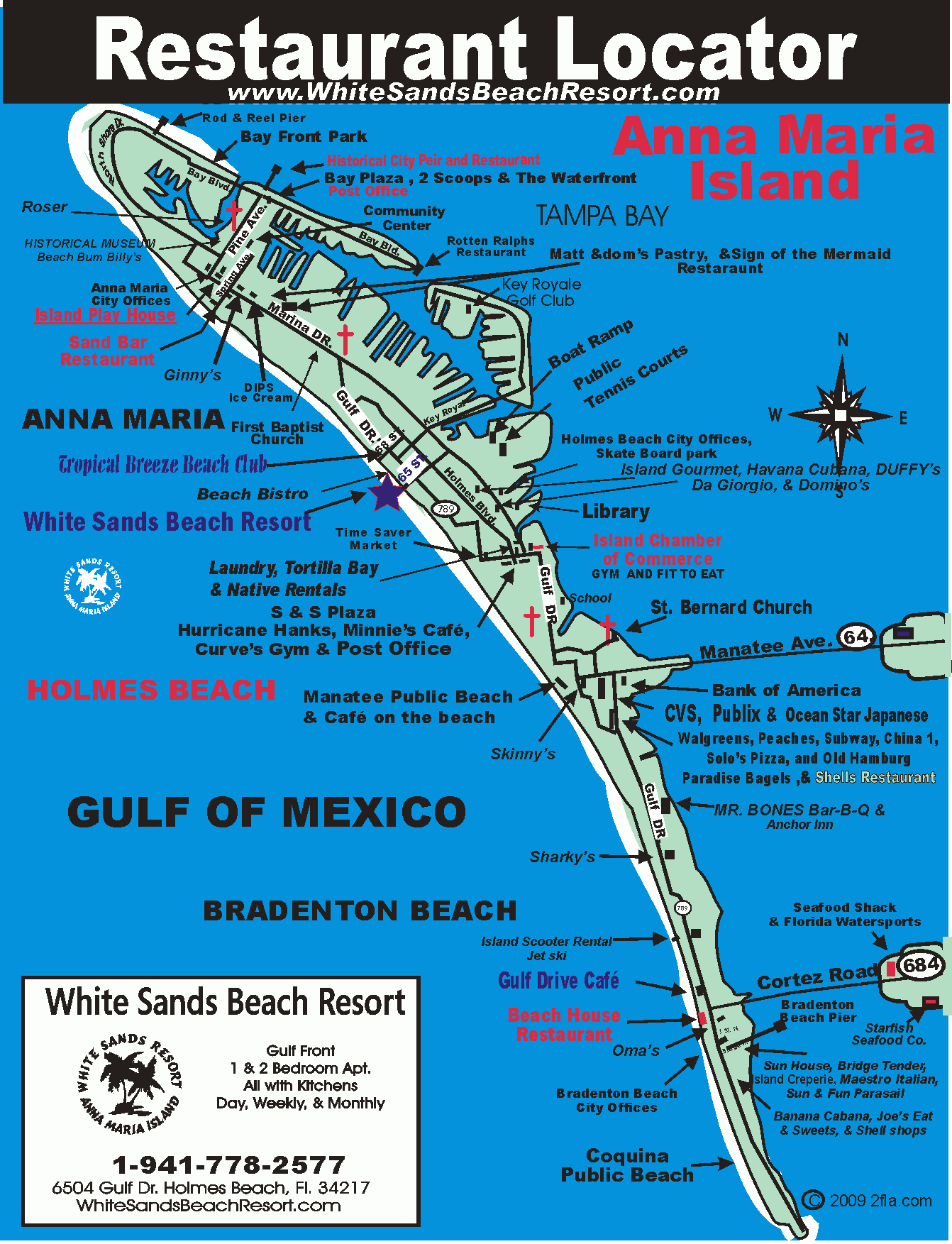 Anna Maria Island Florida Restaurant Map - Anna Maria Island Fl - Anna Maria Island In Florida Map