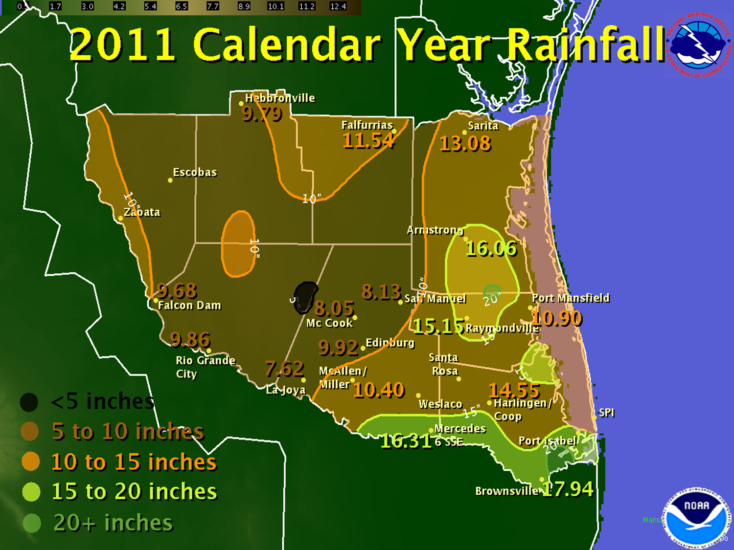 Annual Weather Capsule For 2011 In Deep South Texas And The Rio - King Ranch Texas Map